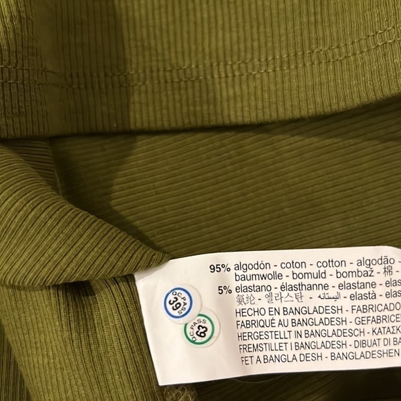 Zara Olive Cut Out Rib Dress - Picture 7 of 9